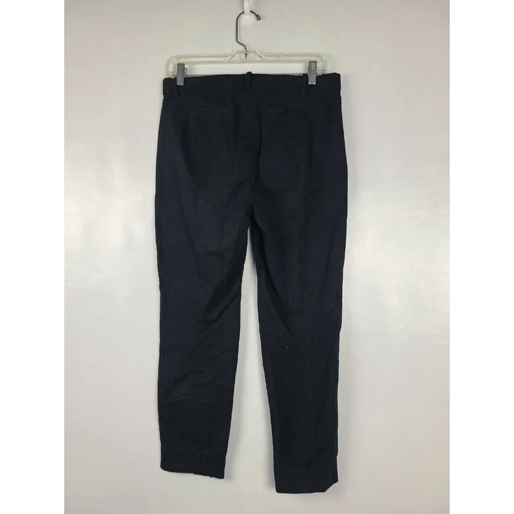 J. Crew Mercantile Womens Pants Size 8 Black Cropped Ankle Length Straight‎ Leg - Picture 2 of 7